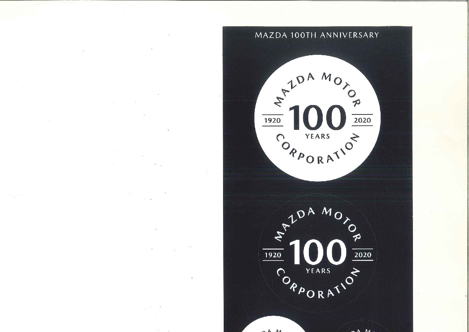 マツダ100周年ステッカー 大阪 関西でマツダ車のご用命は大阪マツダ販売株式会社へ